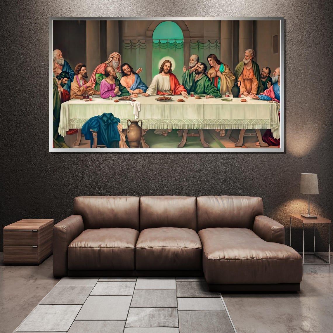 The Last Supper Jesus and Apostles Colorful Traditional Poster - Image 5