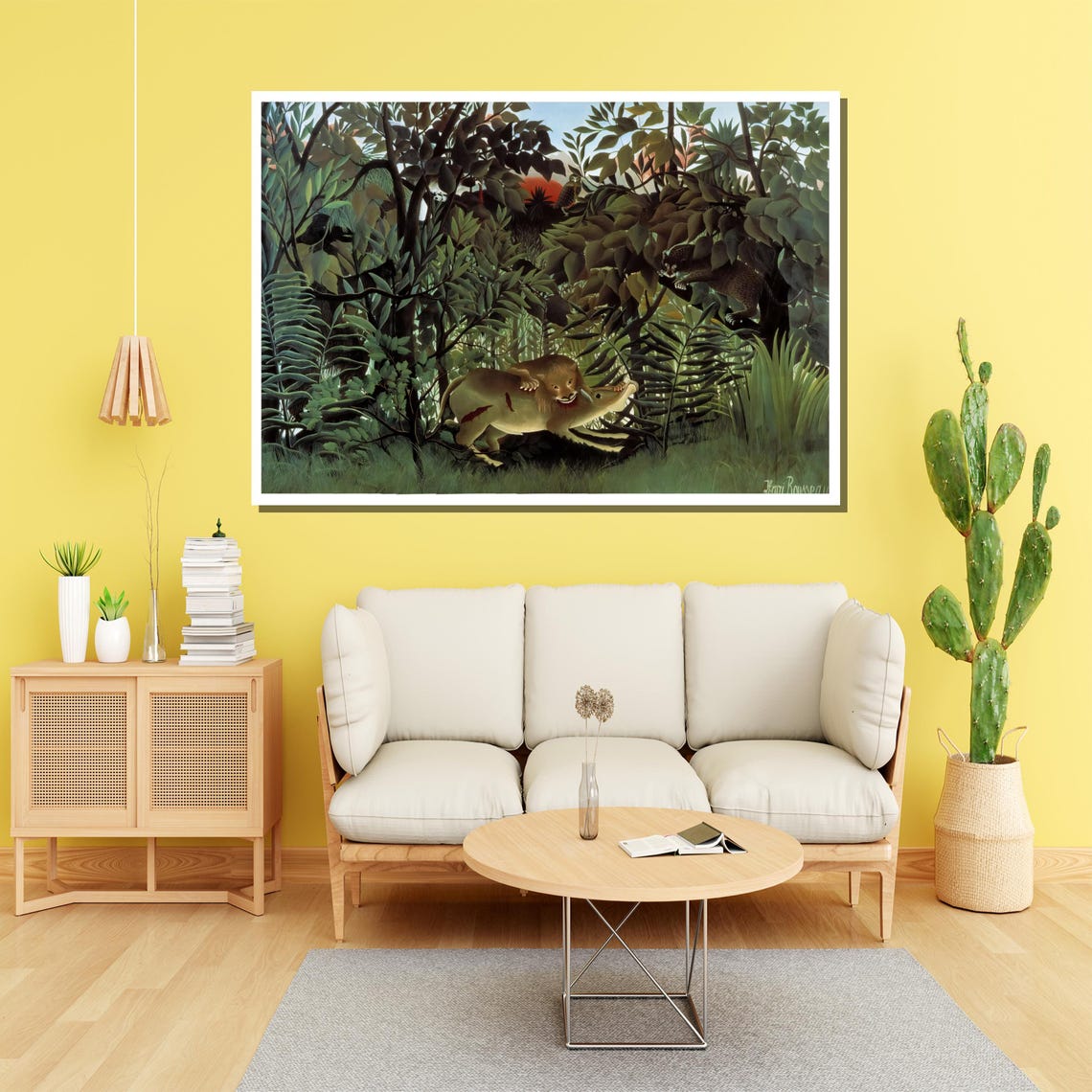 Henri Rousseau The Hungry Lion Dramatic Naive Jungle Painting Poster - Image 4