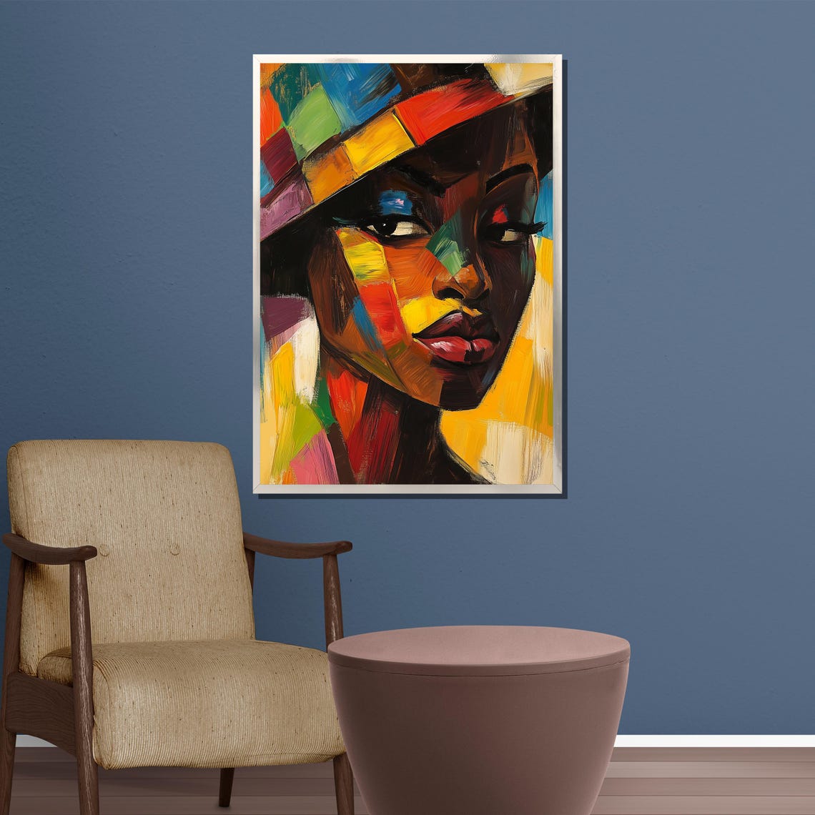 Fauvist Woman Portrait in Bold Wild Color Blocks Modern Art Poster - Image 3