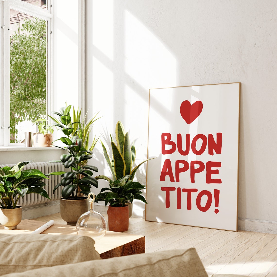Buon Appetito Wall Art Italian Quote Art Print Aesthetic Kitchen Wall Art Cute Kitchen Print Maximalist Kitchen Print - Image 2