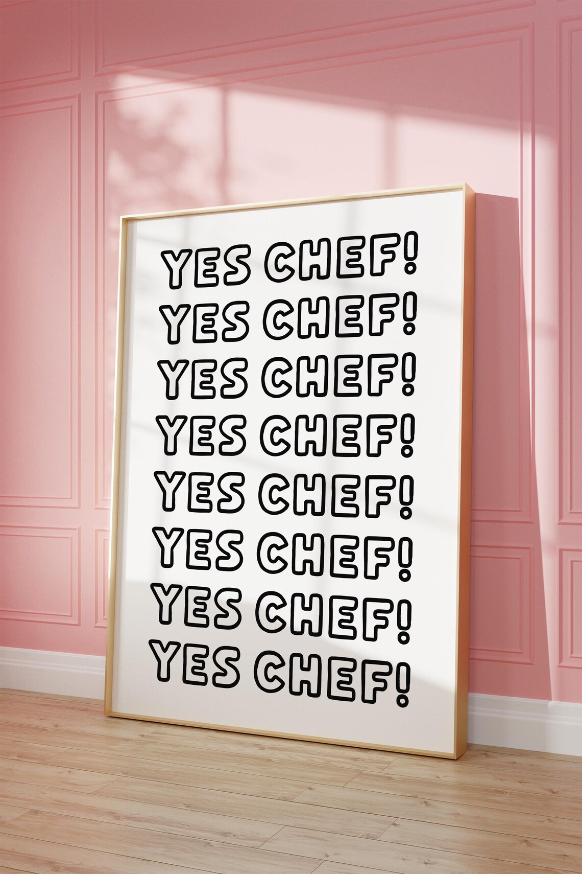 Yes Chef Wall Art Kitchen Quote Art Print Kitchen Aesthetic Print Funny Kitchen Saying Poster Gift For Chef Cute Kitchen Art - Image 2