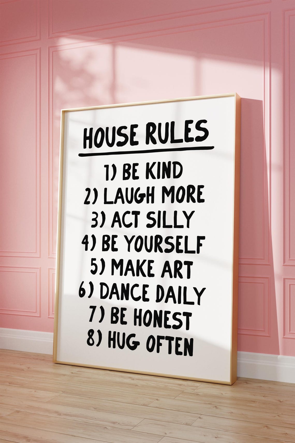 House Rules Family Values Black Lettering Home Wall Decor Poster - Image 2