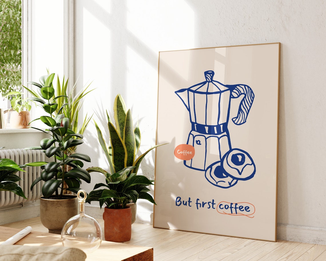 But First Coffee Moka Pot Espresso Kitchen Wall Decor Poster - Image 2