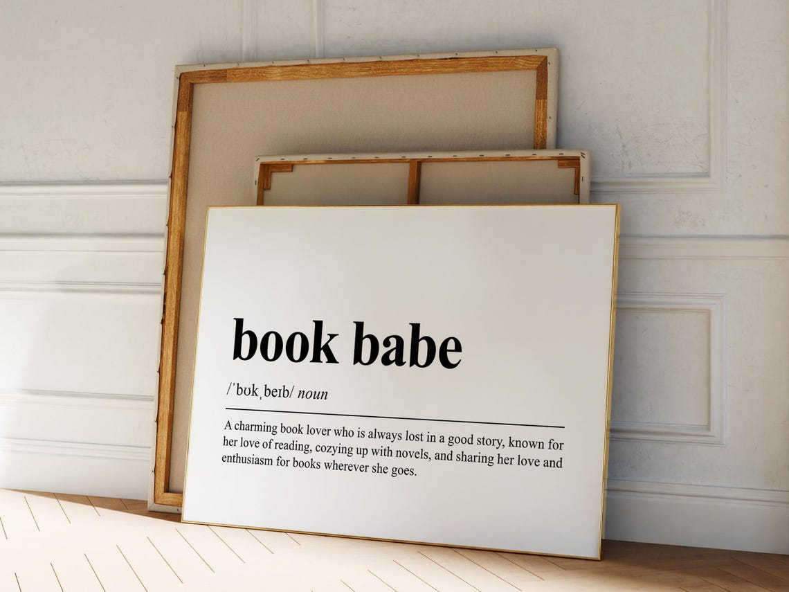Book Babe Dictionary Definition Book Lover Reading Gift Poster - Image 3
