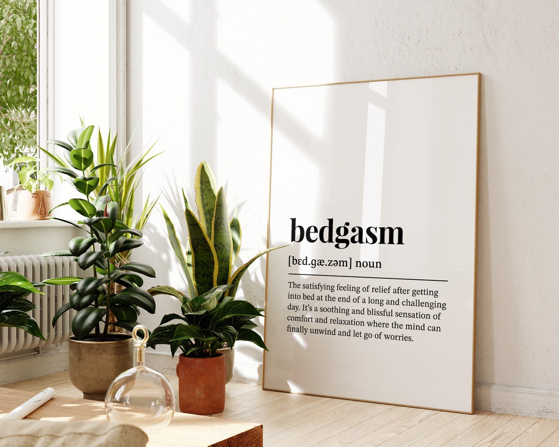 Bedgasm Definition Cozy Bedroom Funny Dictionary Poster Gift