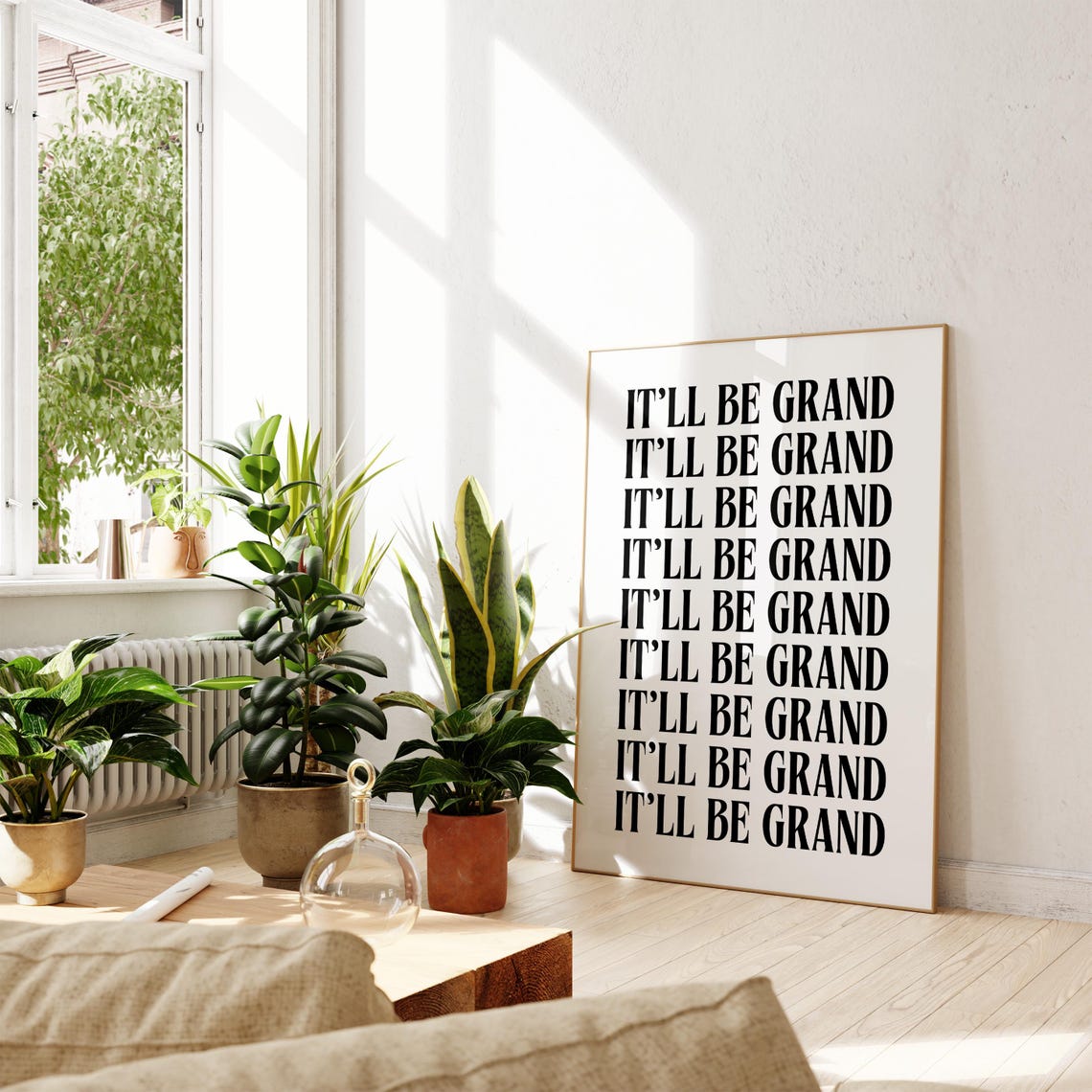 Itll Be Grand Black Irish Saying Bold Fun Positive Quote Poster - Image 2