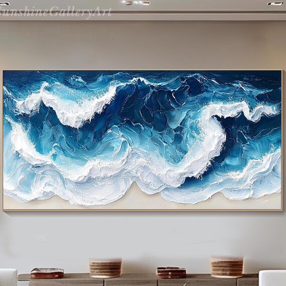 Turquoise Ocean Waves Breaking Over White Sand Shore Art Poster