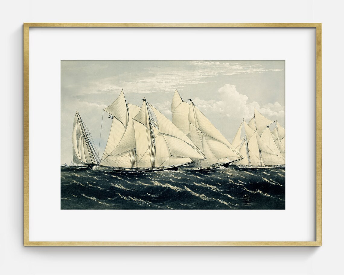 Coastal Wall Art Sailing Vintage Art Print - Image 2