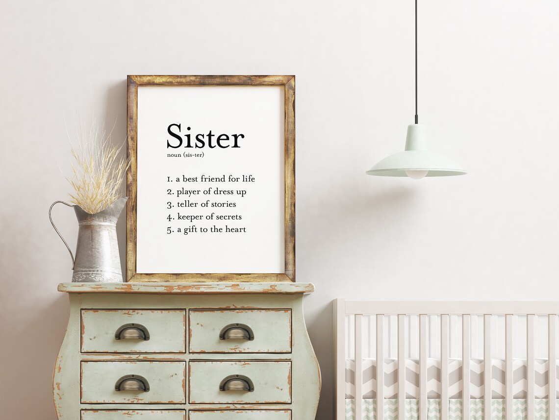 Sister Definition Dictionary Style Best Friend Gift Quote Poster - Image 2