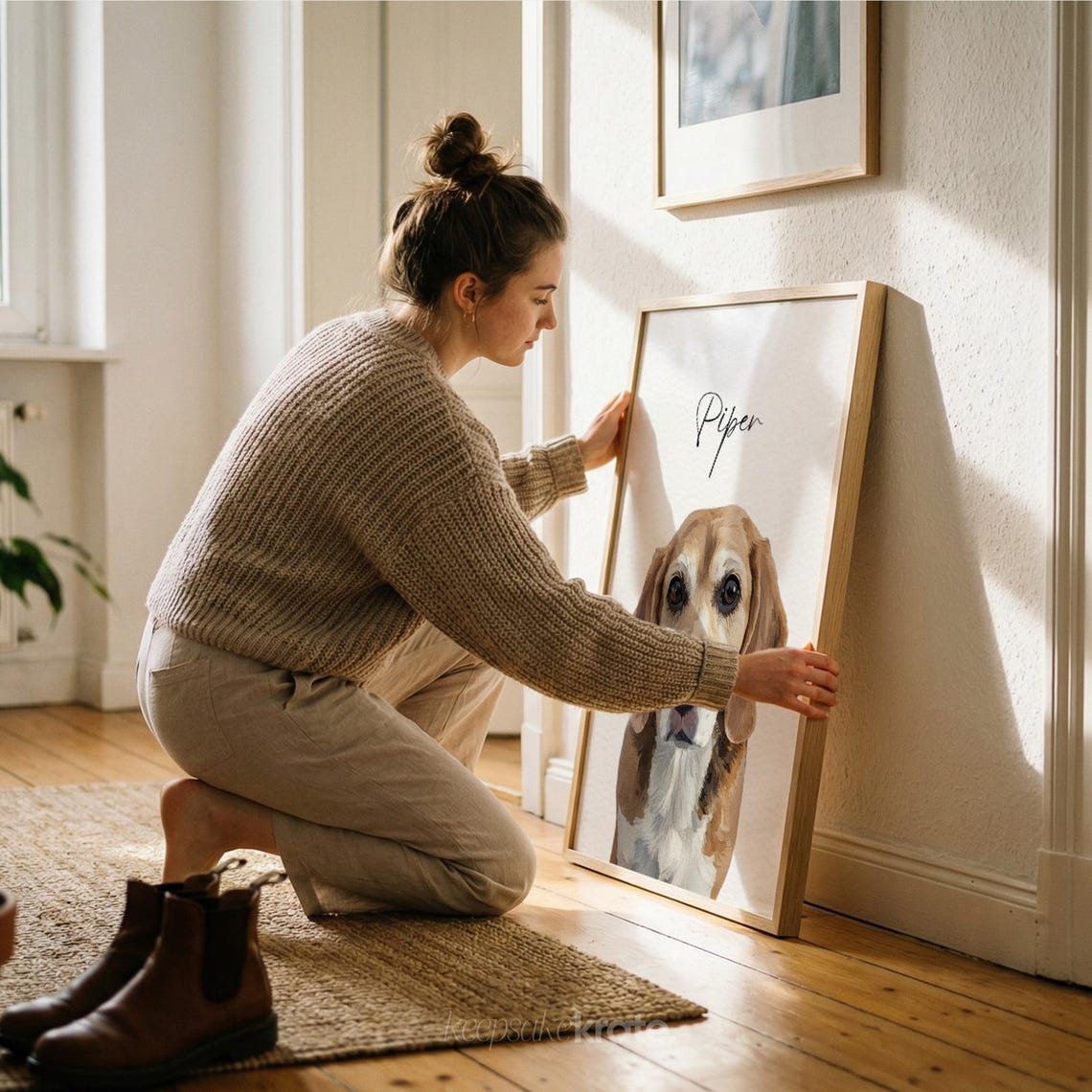 Custom Pet Portraits Using Photo Personalized Dog Cat Art Drawing Poster - Image 3