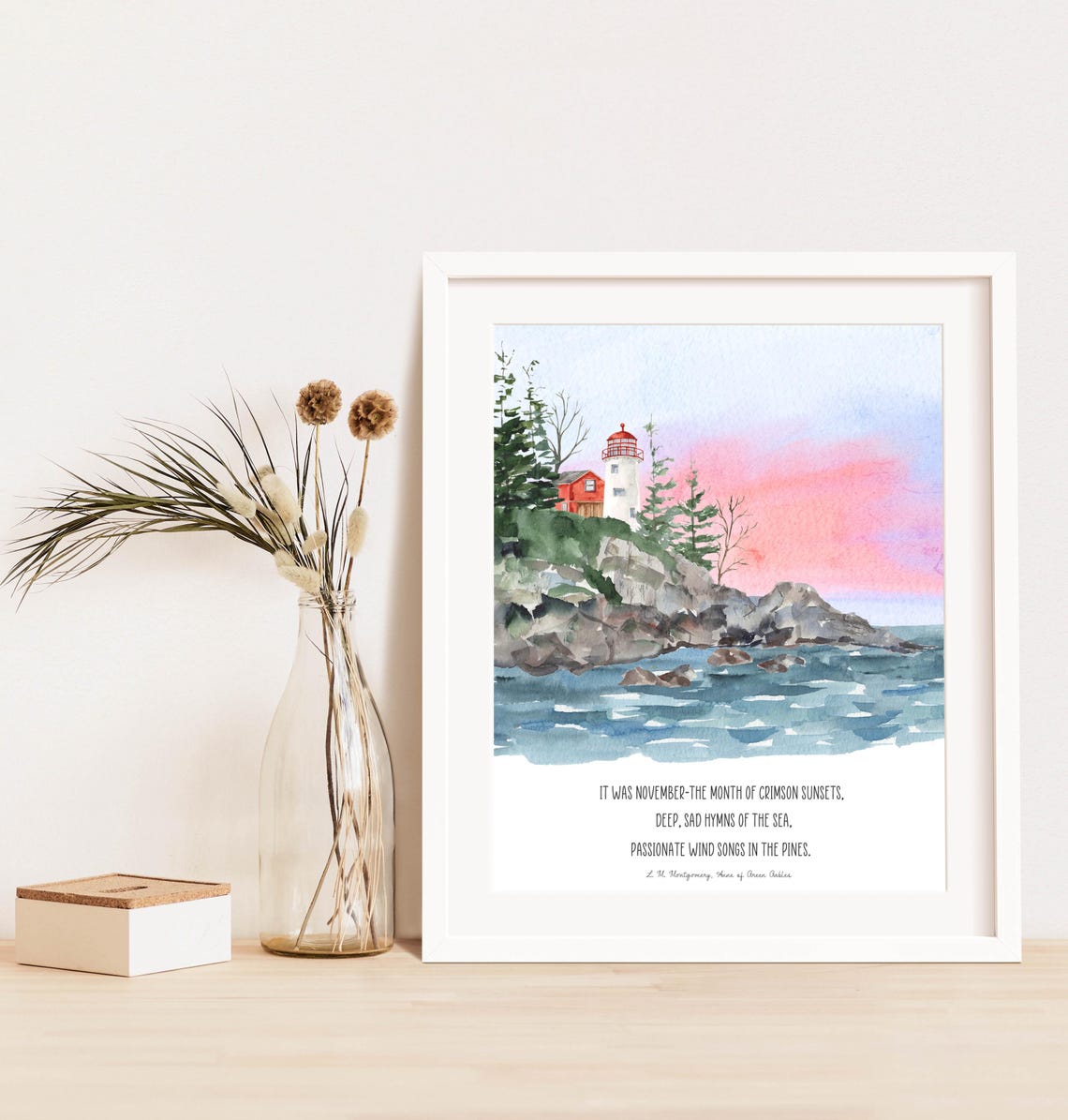 Lighthouse Sunset L.M. Montgomery Anne of Green Gables Quote Print - Image 2