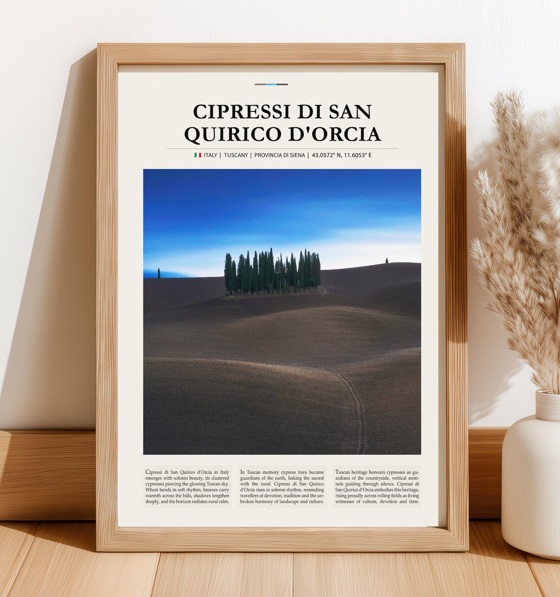 Cypress Trees Of San Quirico Dorcia Tuscany Rolling Hills Travel Poster