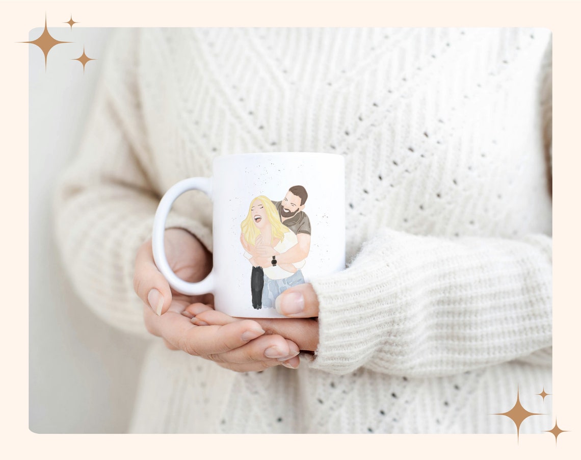 Custom Watercolor Mug From Photo Fathers Day Dad Gifts Personalized Mug With Text Personalized Cup Custom Portrait Unique Dad Gifts - Image 3