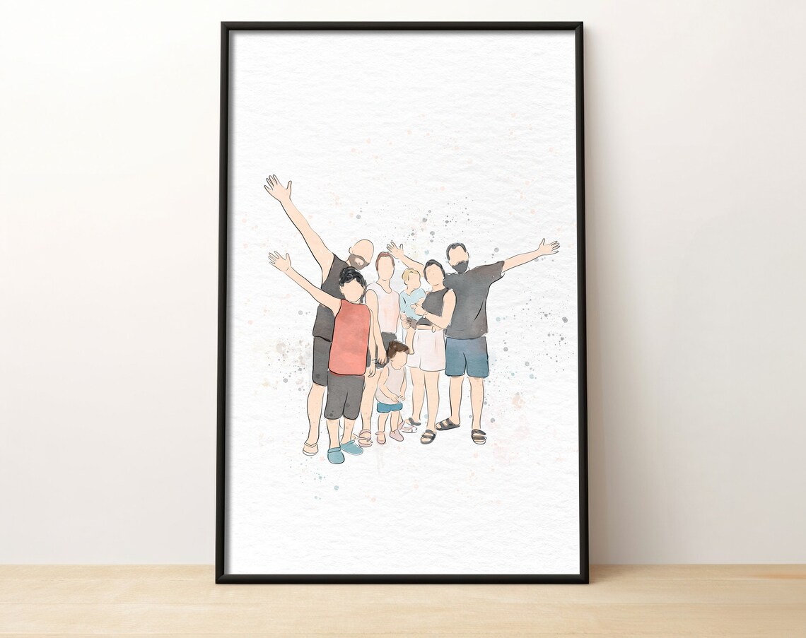 Love You Dad Watercolor Father With Baby On Shoulders Portrait Poster - Image 3
