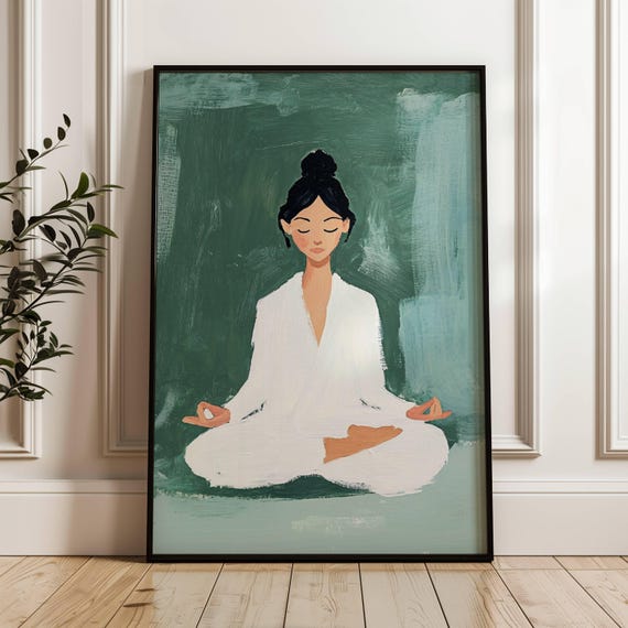 Yoga Meditation Boho Woman Yoga Pose Art Print