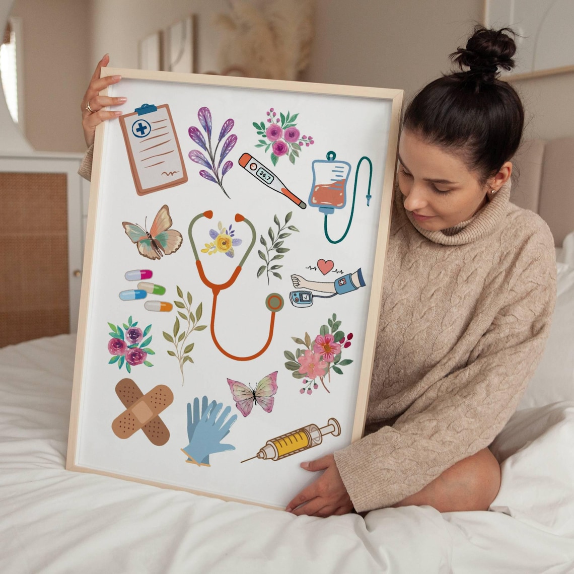 Healthcare Illustration Nurse Art Print, Clinic Decor - Image 4