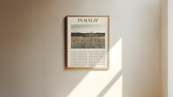 Psalm 27 Wall Art Psalm 27 Print Bible Verse Wall Art Christian Wall Art Scripture Wall Art Bible Verse Print Christian Home Decor