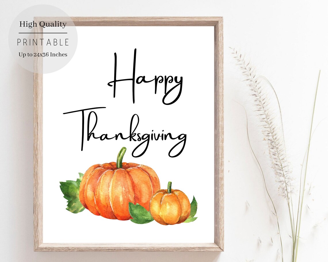 Thanksgiving Wall Art, Fall Home Decor Print