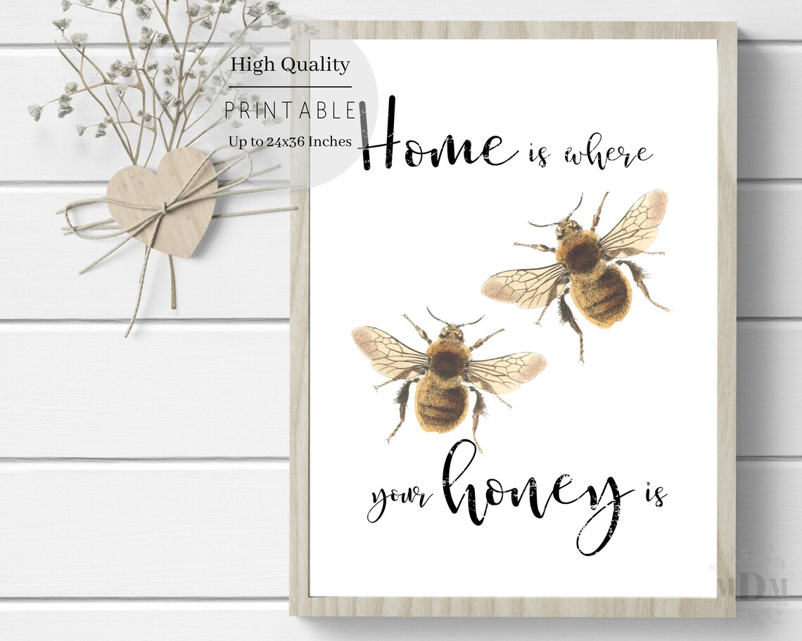 Vintage Bee Print, Farmhouse Spring Decor - Image 2
