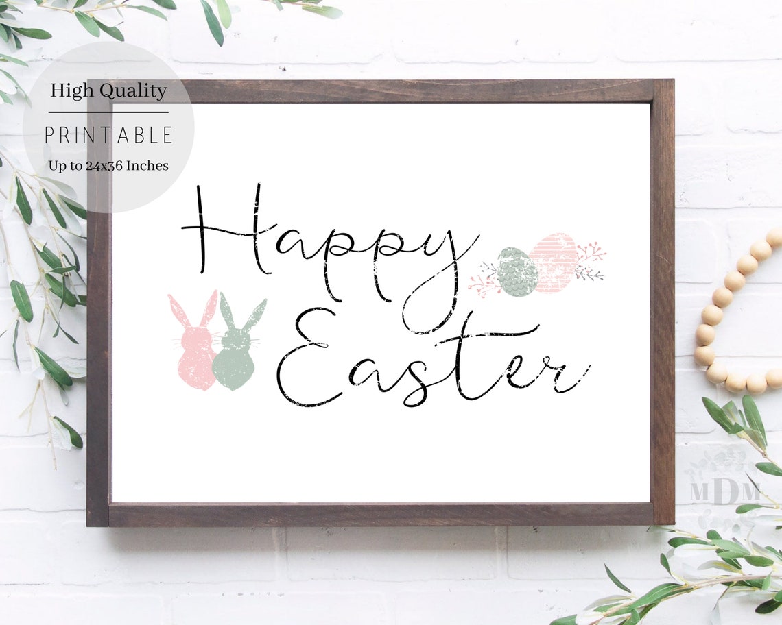 Easter Wall Art Easter Decor Easter Art Happy Easter Print Easter Prints Farmhouse Easter Decor Easter - Image 3