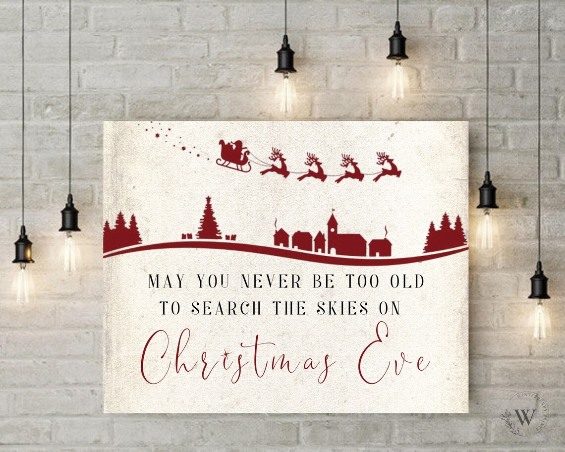 Christmas Eve Skies Sign Christmas Wall Art Print - Image 3