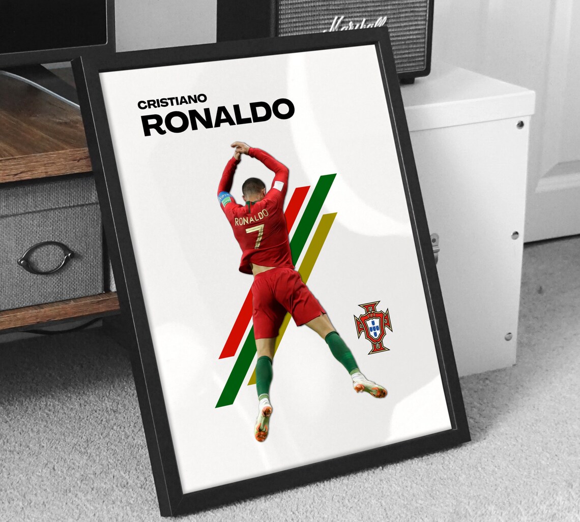 Cristiano Ronaldo Portugal Siuuu Celebration Minimalist Poster - Image 2