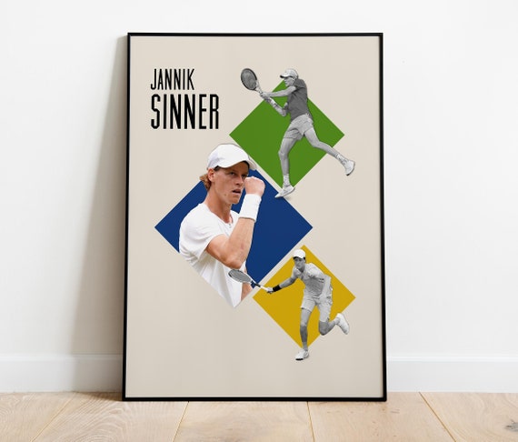 Jannik Sinner Tennis Poster Sinner Tennis Poster Jannik Sinner Poster Tennis Sinner Poster Minimalist Download
