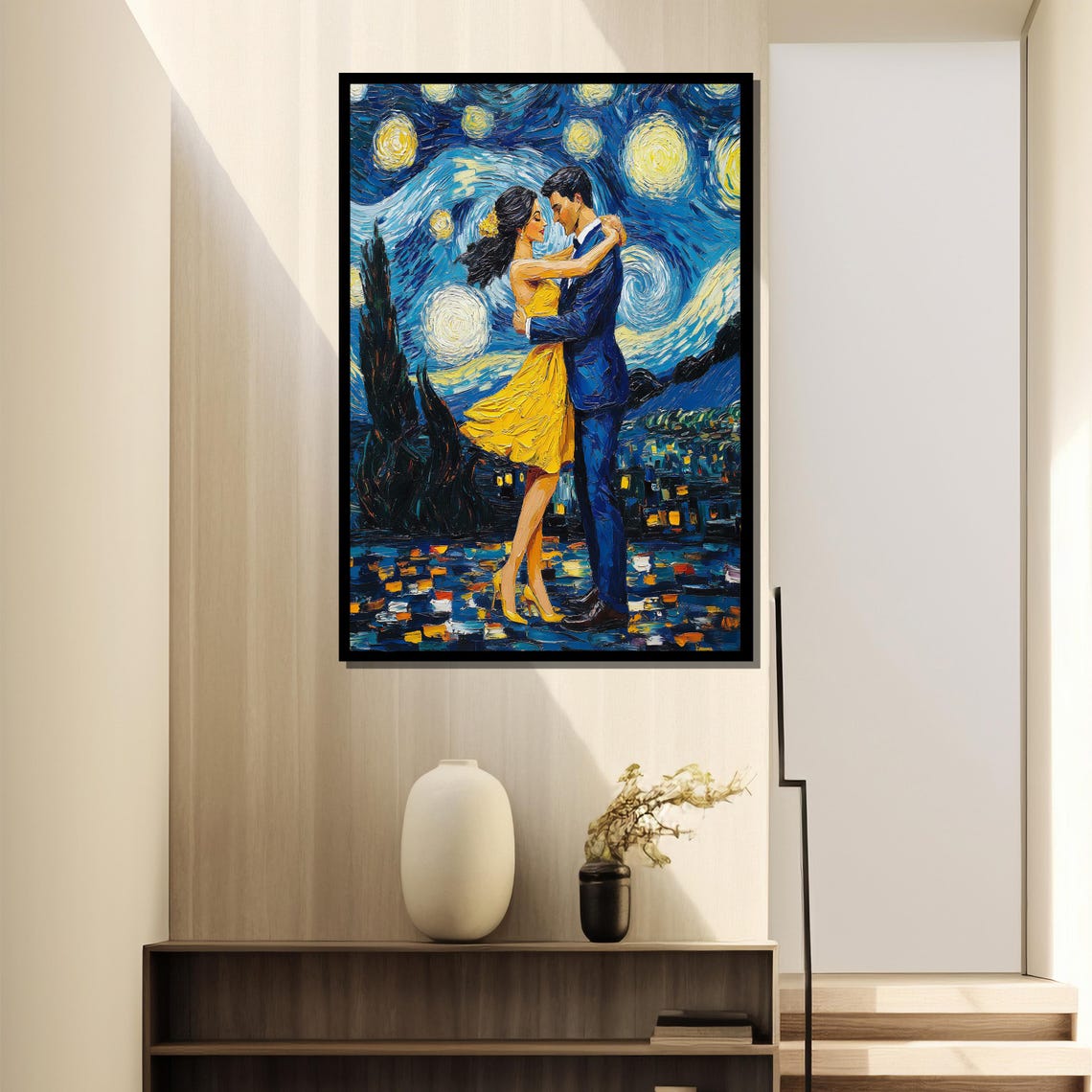 Romantic Couple Dance, Van Gogh Style Wedding Art Print - Image 2