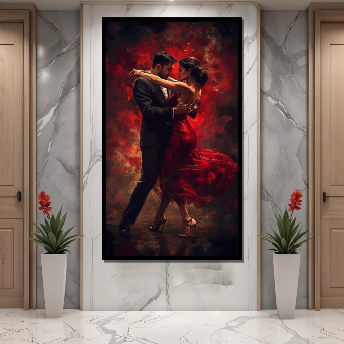 Tango Dance Couple, Romantic Bedroom Wall Art Print - Image 2