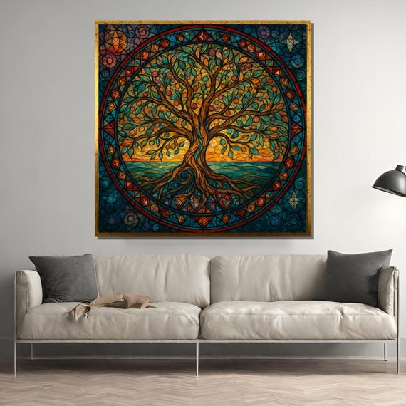 Louis Comfort Tiffany Tree Of Life, Stained Glass Mosaic