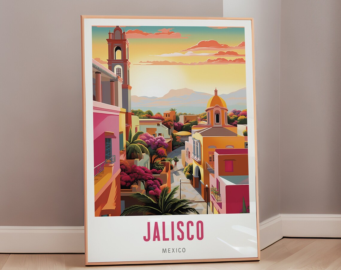 Jalisco Travel Poster, Mid-Century Modern Art Print