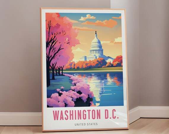 Washington Travel Poster, Mid-Century Modern