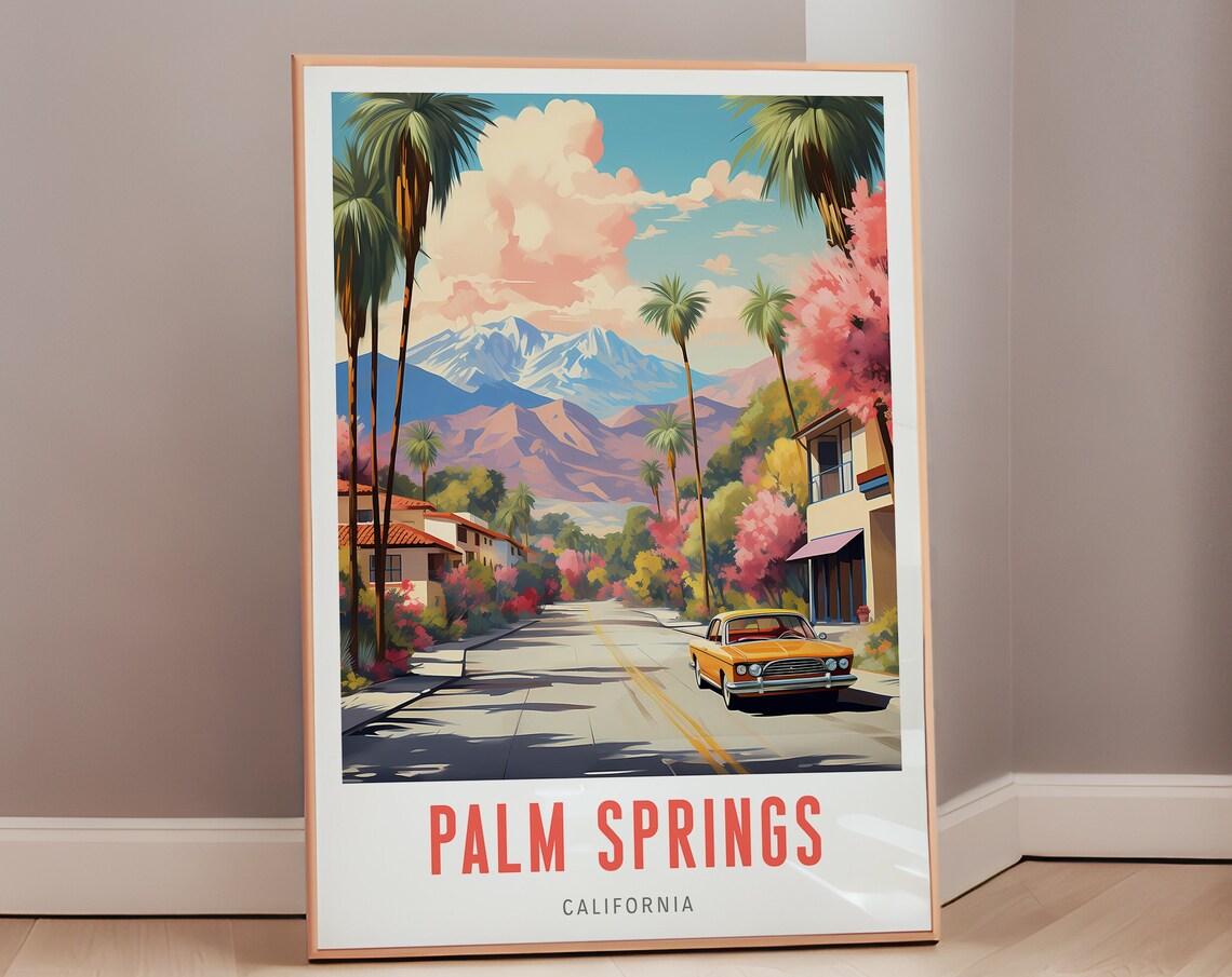 Palm Springs Travel Poster, Mid-Century Modern