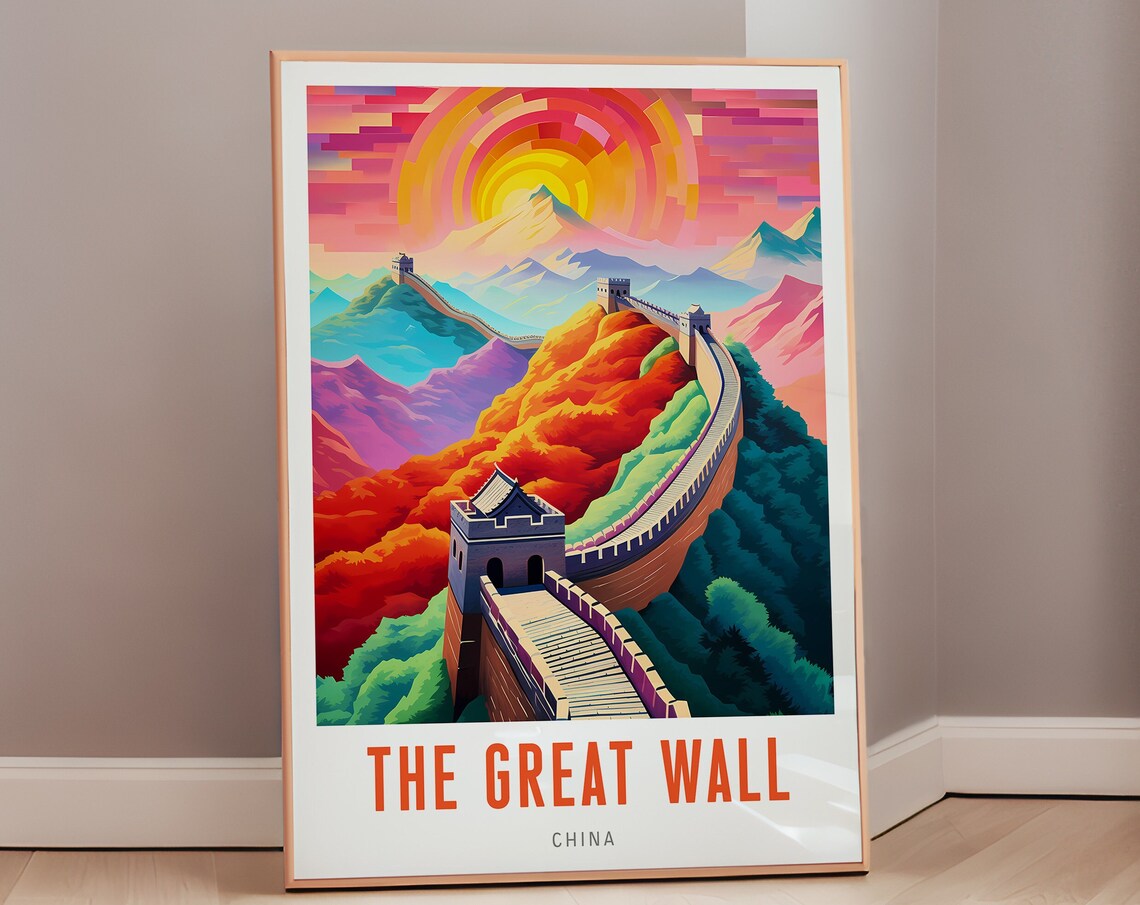 Great Wall Of China Travel Poster, Mid-Century