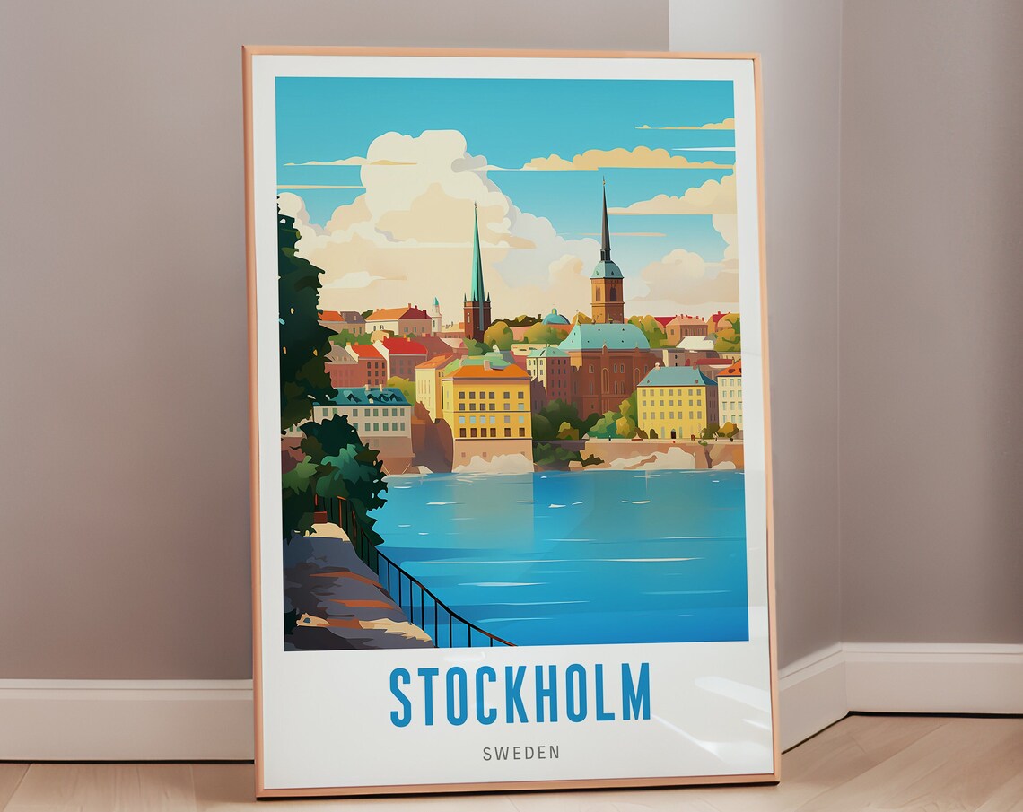 Stockholm Poster, Swedish Mid-Century Travel Poster