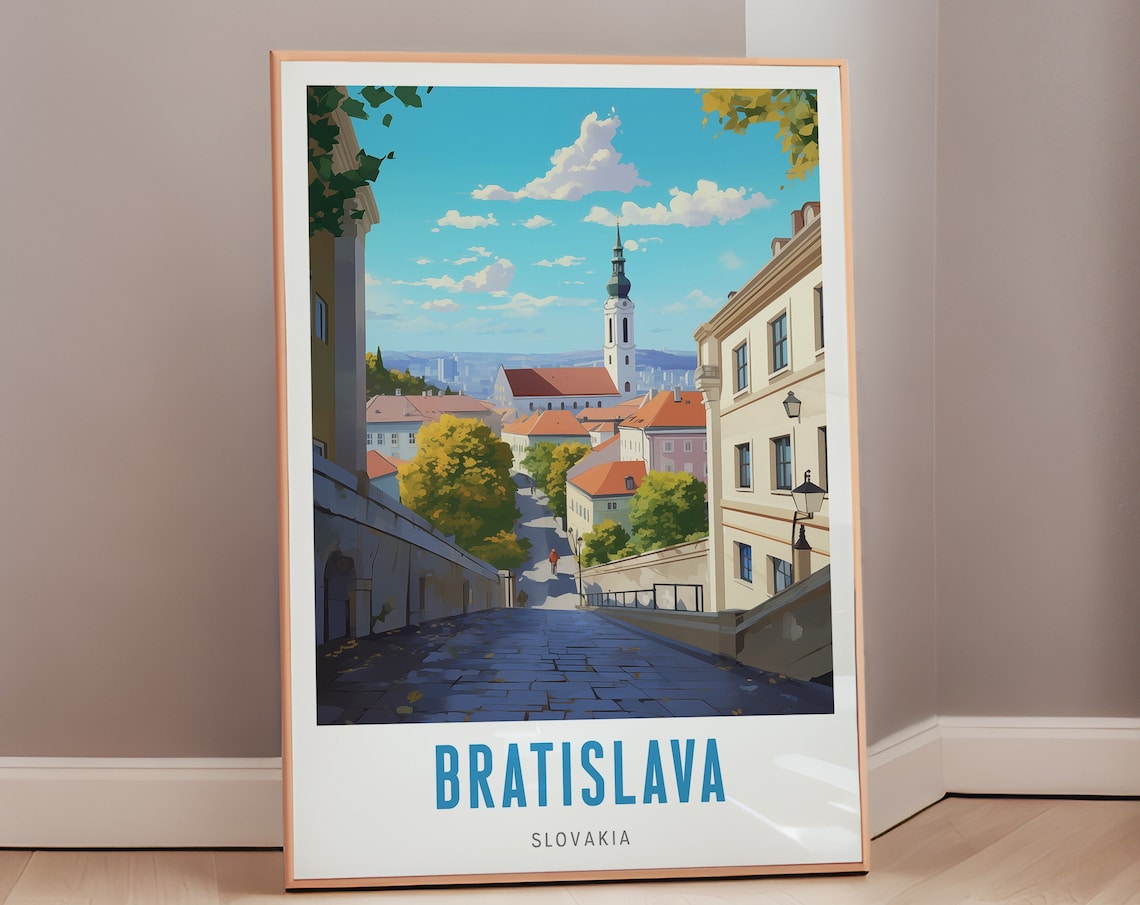 Bratislava Travel Poster, Mid-Century Modern Art Print