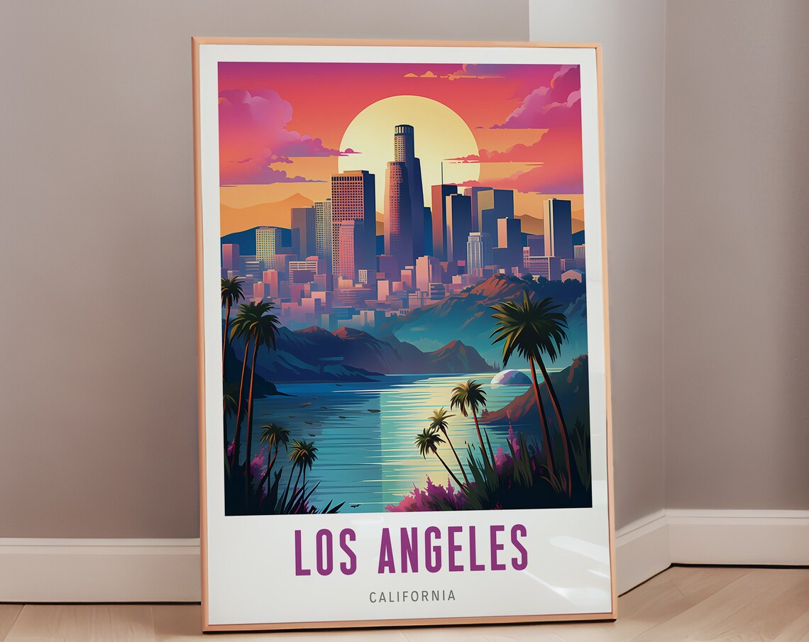 Los Angeles Travel Poster, Mid-Century Modern