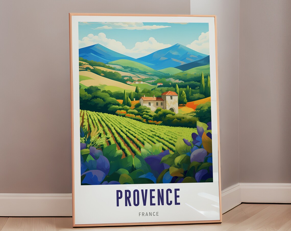Provence Travel Poster, Mid-Century Modern France