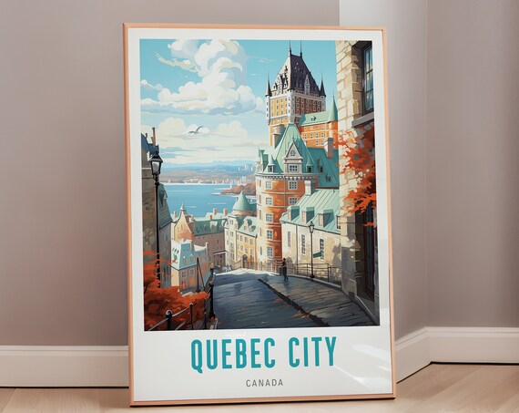 Canadian City Travel Poster, Mid-Century Modern