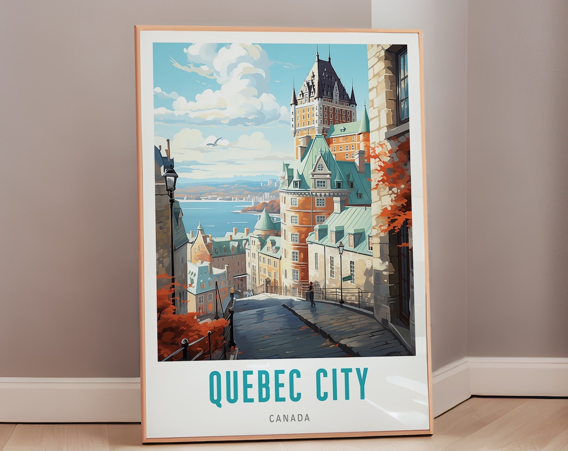 Canadian City Travel Poster, Mid-Century Modern