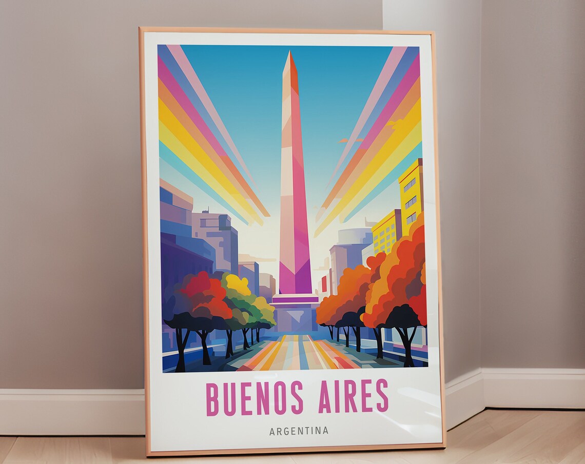 Buenos Aires Travel Poster, Mid-Century Modern Print