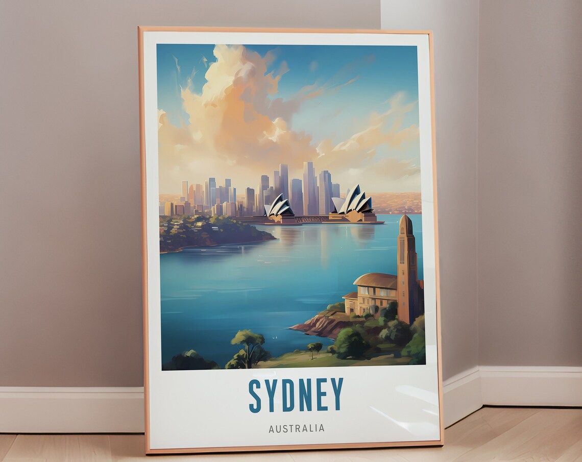 Sydney Australia Poster, Mid-Century Travel Poster