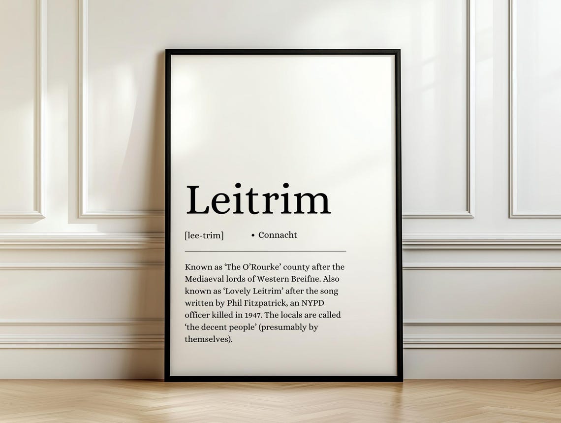 County Leitrim Definition Irish County Connacht Heritage Wall Poster