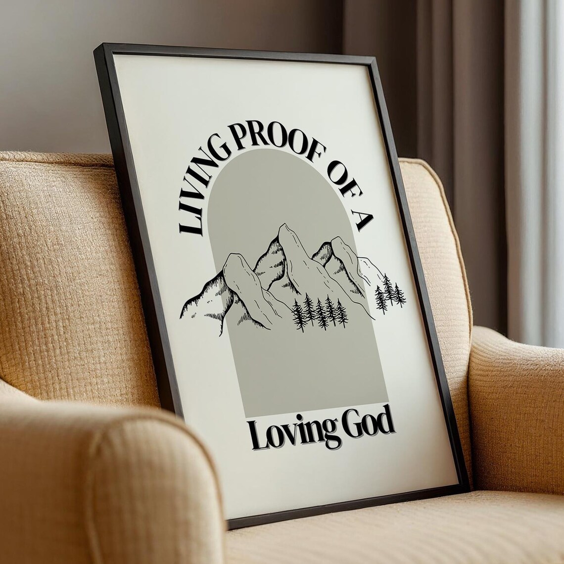 Christian Mountain Faith Poster, Scripture Art Print