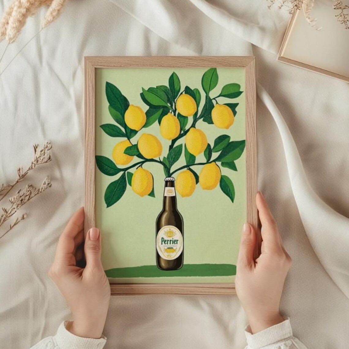 Bold Funky Lemon Tree Art, Retro Kitchen Decor