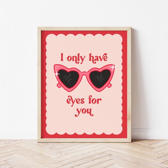Valentines Day Print Kids Valentines Decor Cute Valentines Poster Heart Glasses Digital Download