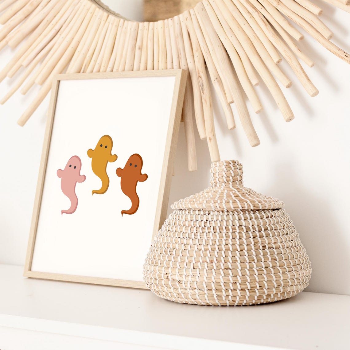Boho Halloween Print Halloween Printables Cute Halloween Print Halloween Ghosts Fall Decor Digital Download - Image 3