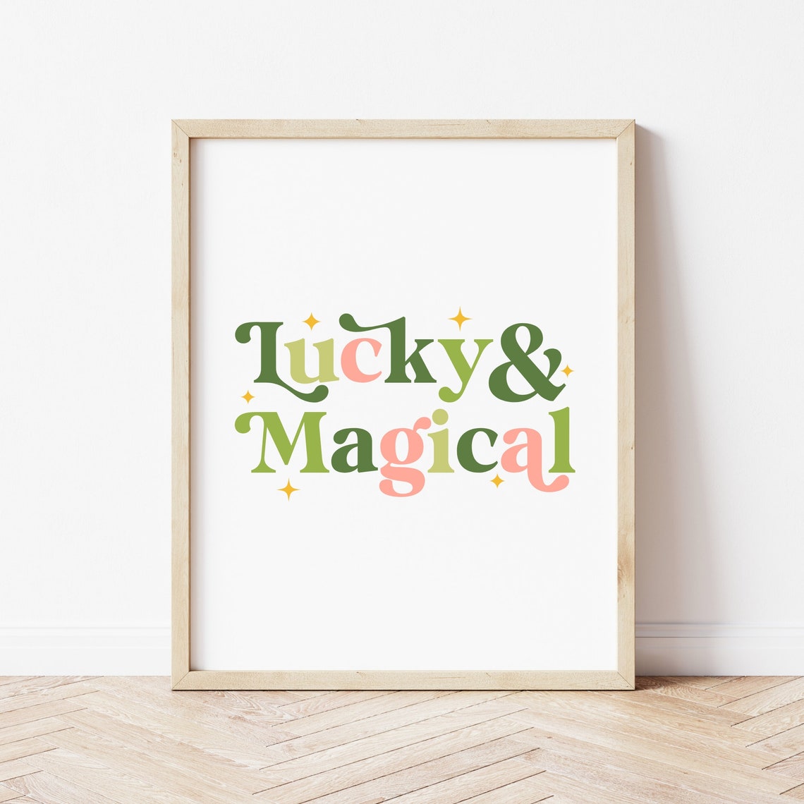 Lucky and Magical Colorful Typography Retro Stars Saint Patrick Poster