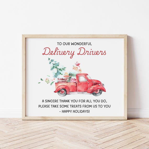 Delivery Driver Thank You Sign Thank You Delivery Drivers Take A Snack Sign Thank You Sign