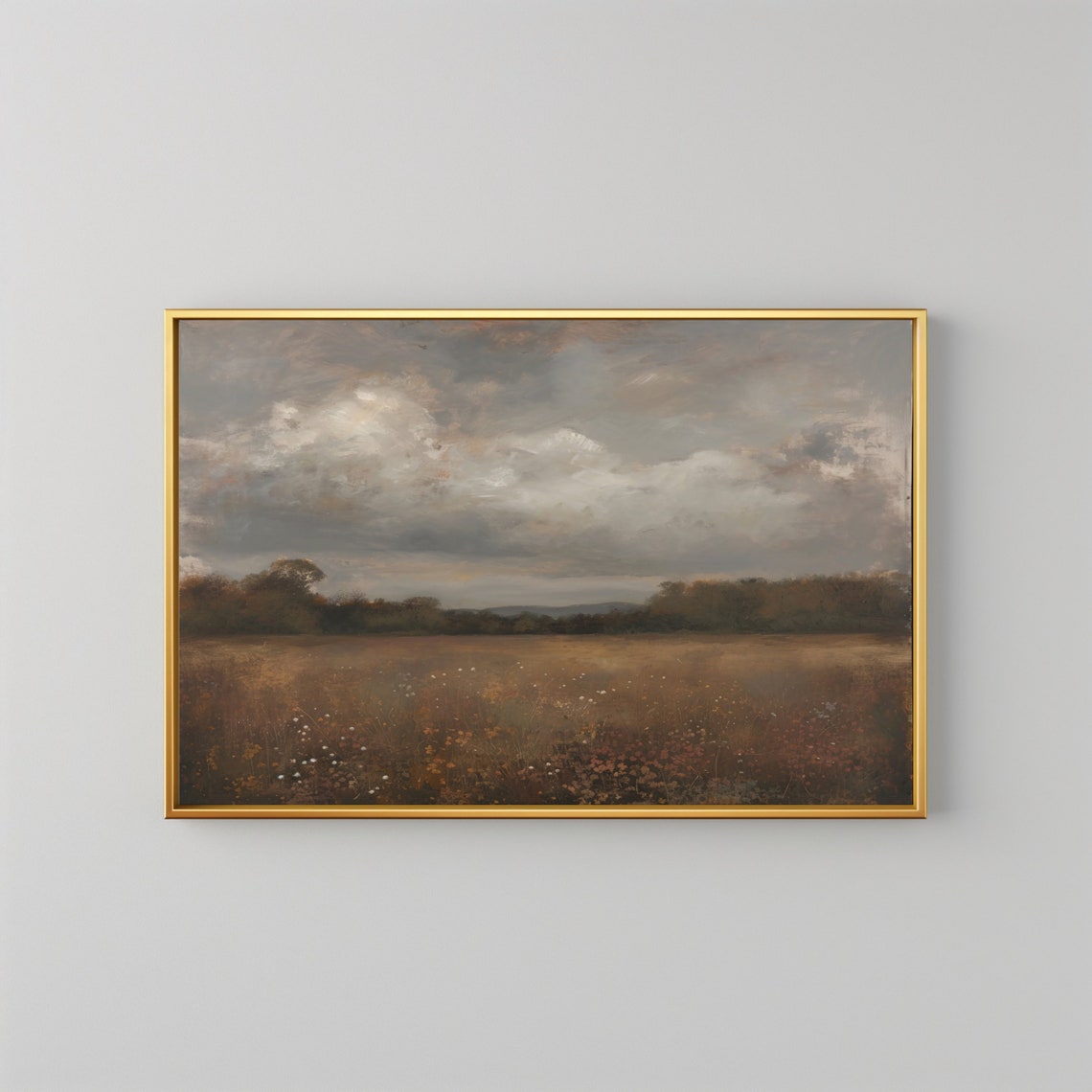 Vintage Landscape Art Print Farmhouse Wall Art Country Green Landscape Painting Living Room Painting Decor Instant - Image 2